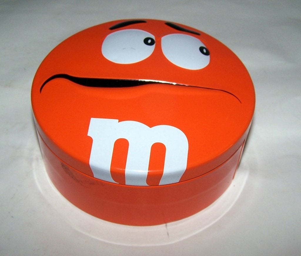 M&M blik. Izgs., Ophalen of Verzenden