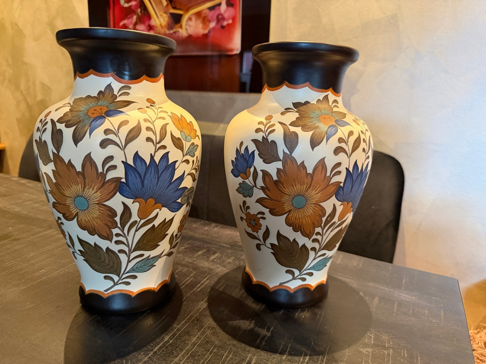 Set van 2 Flora Gouda Holland XL vazen - Handwerk, Antiek en Kunst, Antiek | Vazen, Ophalen of Verzenden