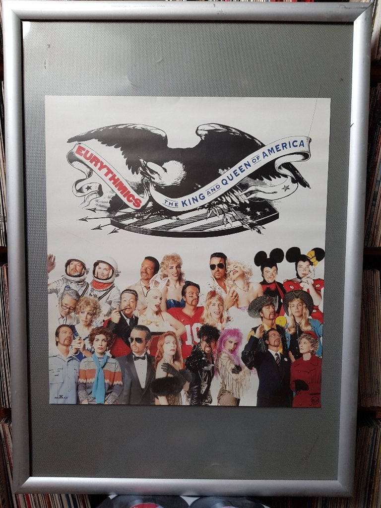 poster Eurythmics 'The King and Queen of America' 57 x 51 cm, Verzamelen, Rechthoekig Staand, Deurposter of groter, Ophalen of Verzenden