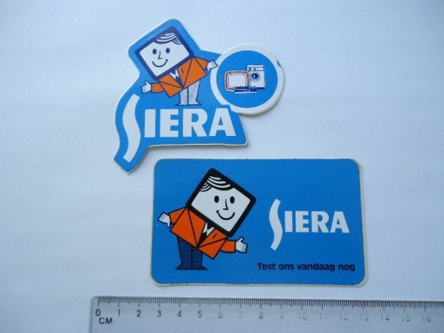 sticker oud SIERA Strip tv philips televisie retro 2x, Verzenden, Zo goed als nieuw, Bedrijf of Vereniging