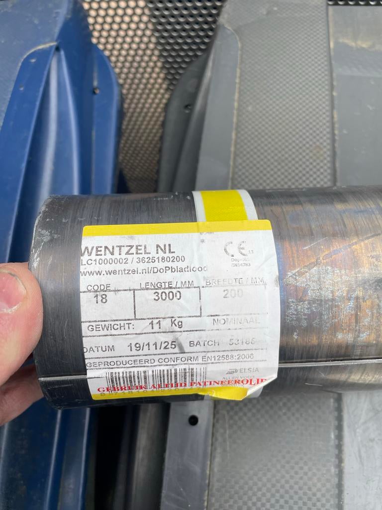 2 * Loodrol Wentzel NL - 11 kg, 3000x200 mm, Ophalen of Verzenden, Nieuw, Lood