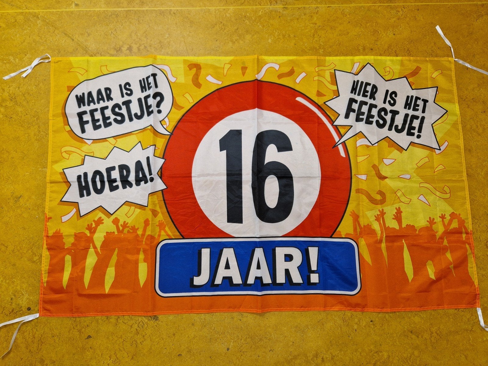 Nieuwe gevel  Verjaardag Vlag  16 JAAR, Ophalen of Verzenden, Nieuw, Versiering, Verjaardag