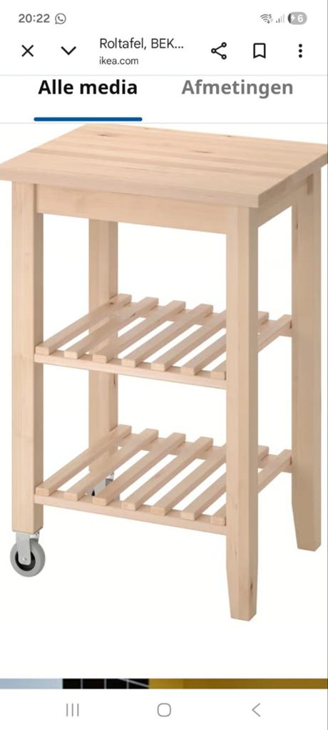 IKEA BEKVÄM Roltafel - Nieuw in doos, Keukentrolley, Ophalen of Verzenden, Nieuw, Hout