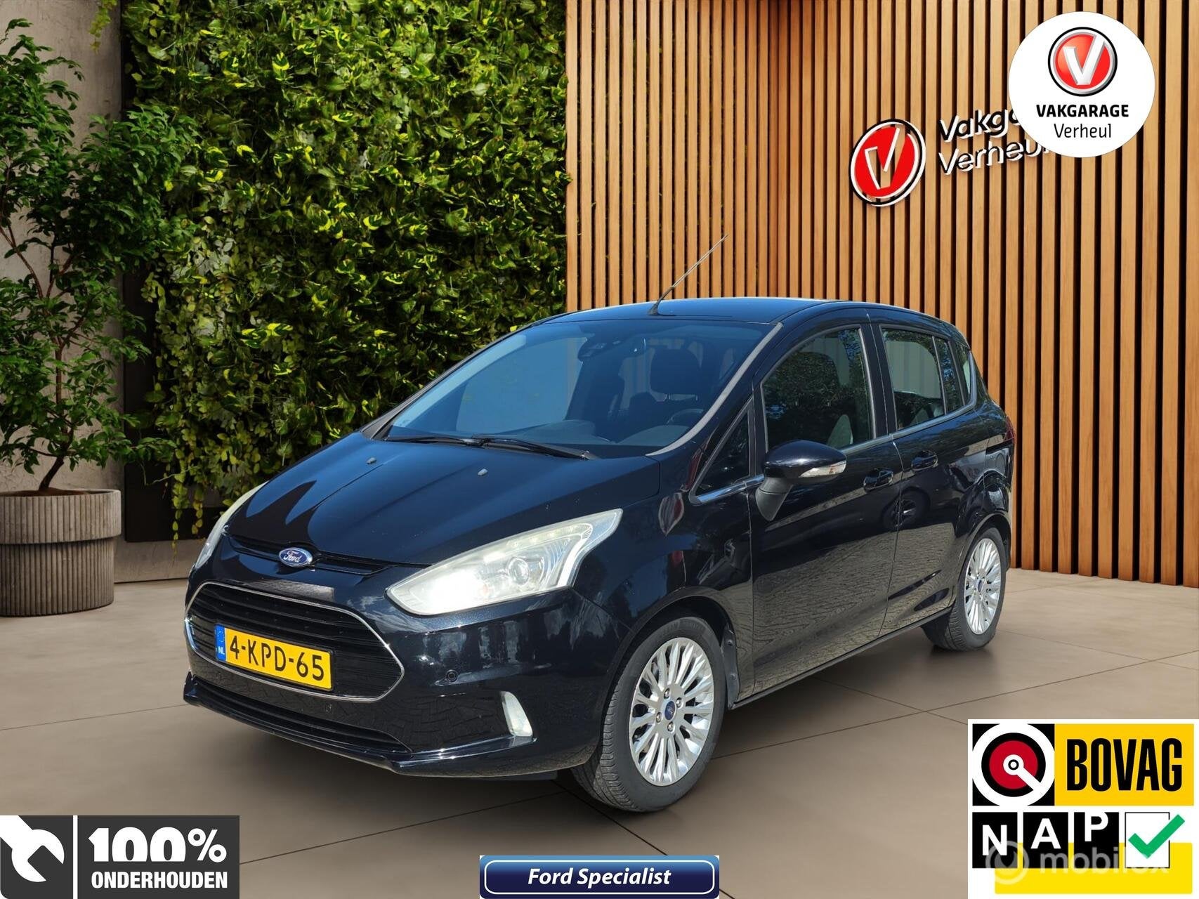 Ford B-Max 1.0 EcoBoost Titanium ✅NAP ✅Trekhaak ✅Cruis, Auto's, Voorwielaandrijving, Euro 5, 125 pk, Gebruikt