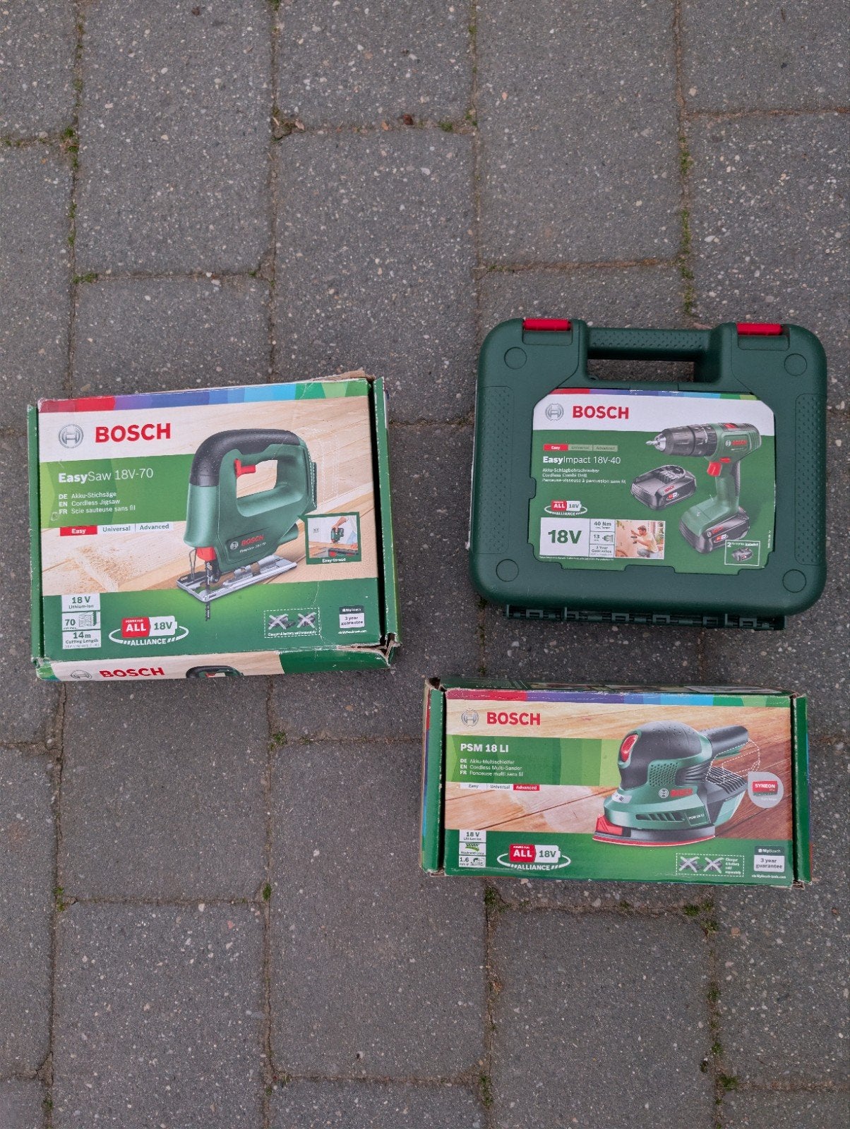 Bosch gereedschapset op accu, Doe-het-zelf en Verbouw, Gereedschap | Schuurmachines, Ophalen of Verzenden, Minder dan 600 watt