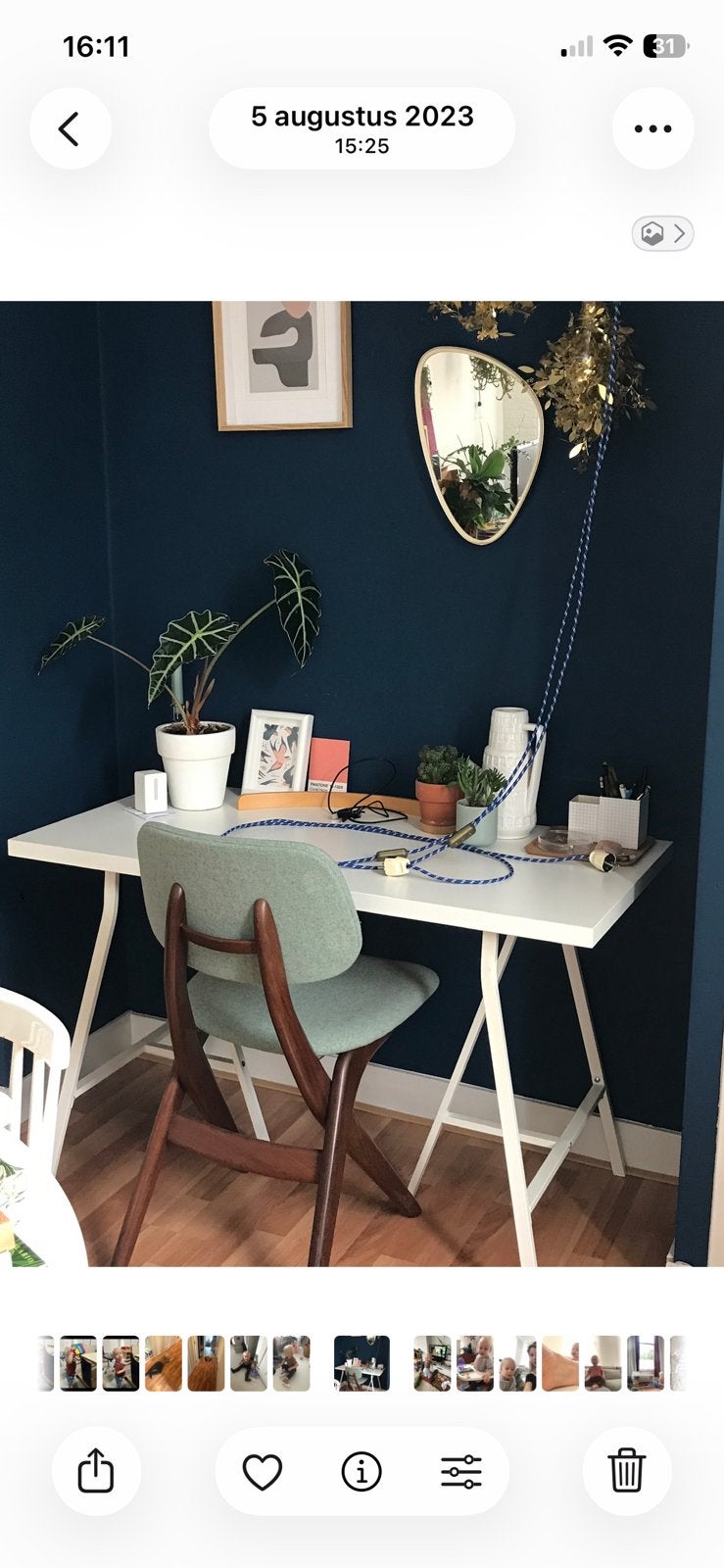 Wit bureau met schragen Ikea, Huis en Inrichting, Ophalen, Gebruikt, IKEA, Wit