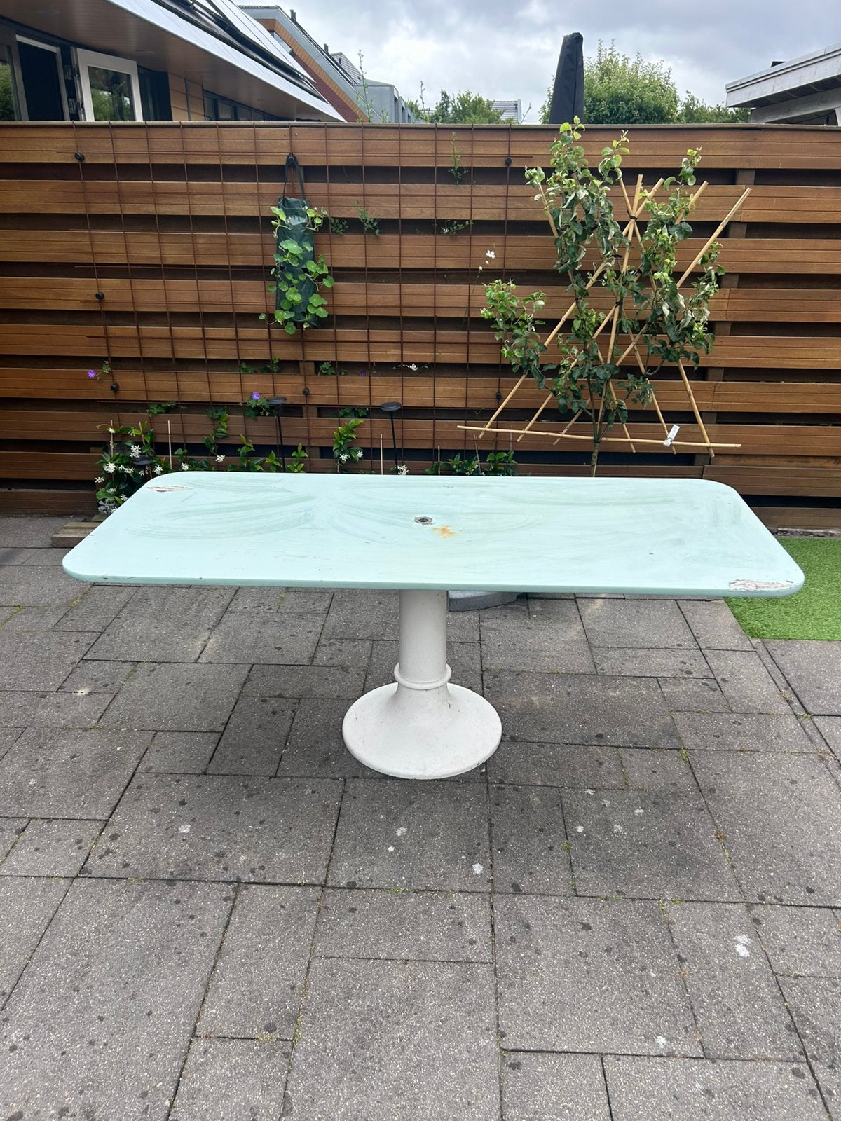 GRATIS -Tuintafel 180x80x80, Tuin en Terras, Tuintafels, Ophalen, Gebruikt, Rechthoekig, Hout