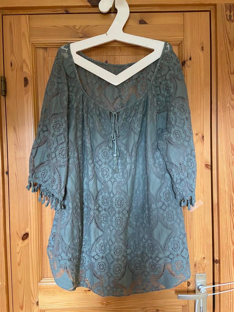 Tuniek groen doorschijnend oto 66 lengte 83, Ophalen of Verzenden, Zo goed als nieuw, Groen, Blouse of Tuniek