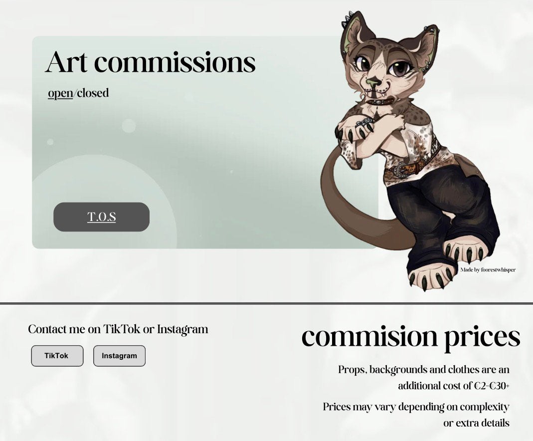 Fursuit art commisions open, Verzenden, Nieuw, Accessoires