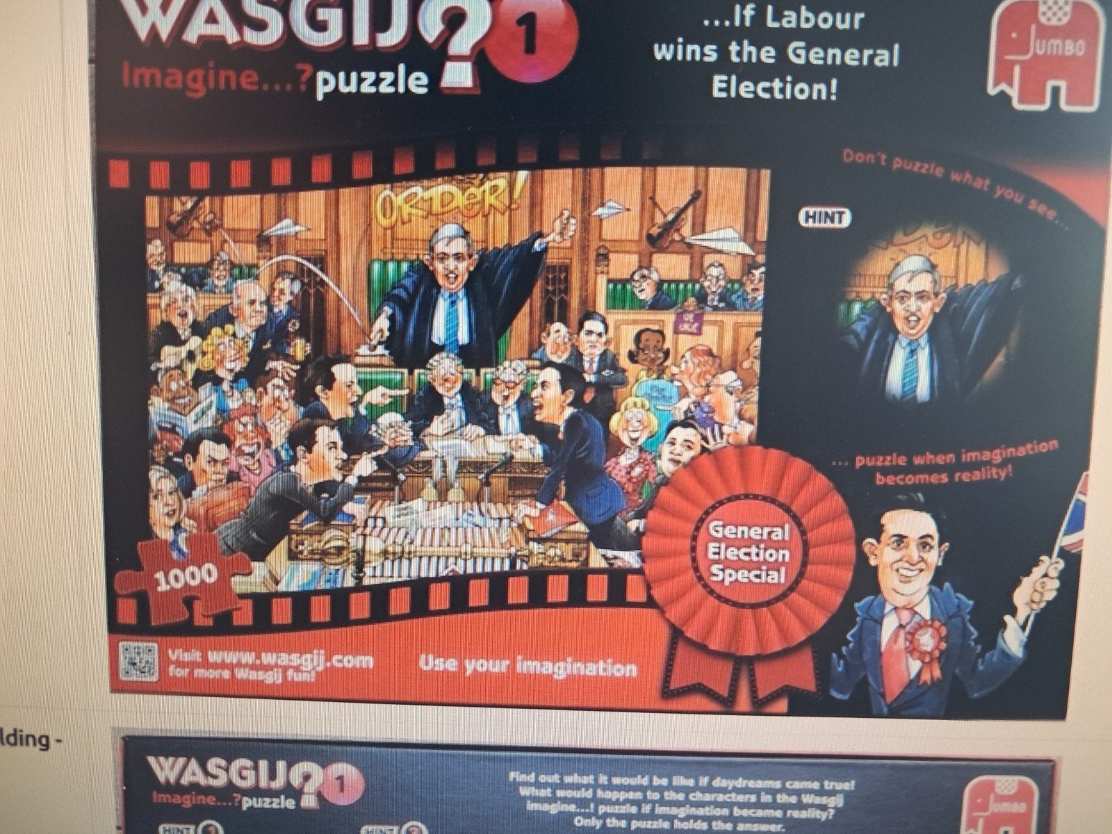 gezocht: wasgij puzzels 1000st  back to, what if en imagine, Ophalen of Verzenden, 500 t/m 1500 stukjes, Zo goed als nieuw, Legpuzzel