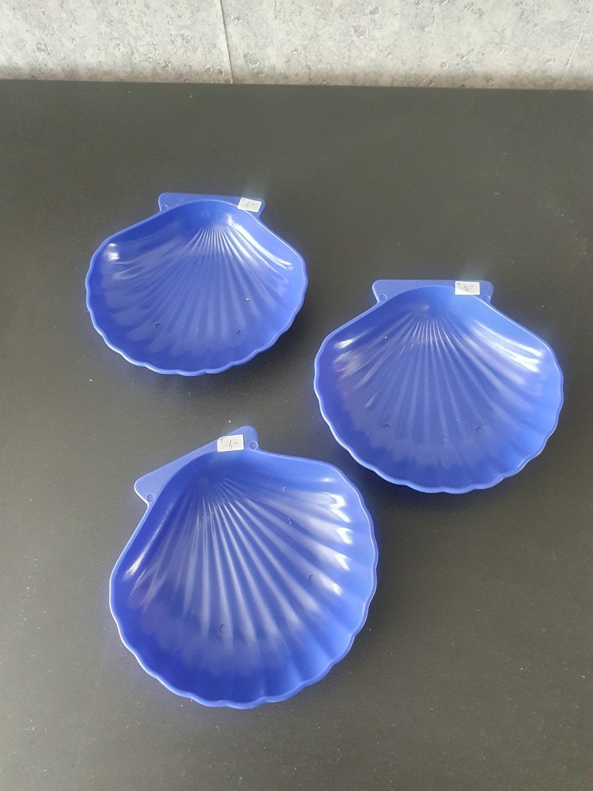 3 Nieuwe Kunststof Schaaltjes - Schelpvormig Blauw, Ophalen of Verzenden, Nieuw