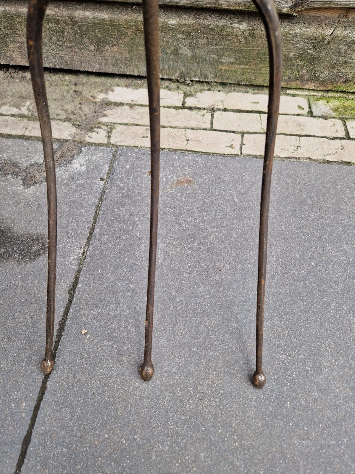 Vintage drietand vork, bietenloofvork, Ophalen of Verzenden, Gebruikt
