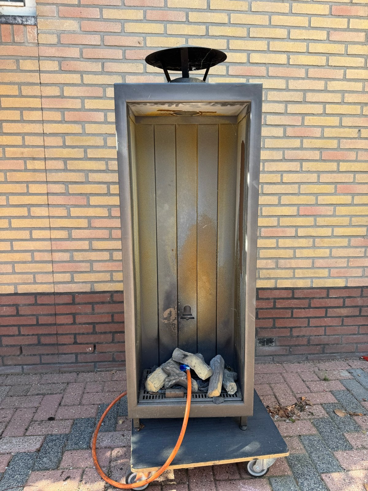 Mooie originele Belfires gashaard - Vrijstaand/Verticaal, Ophalen, Gebruikt, Vrijstaande haard, Gashaard