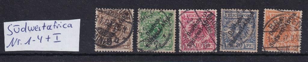 D106) Deutsch Sudwest Afrika Mi 1/4 en I opdruk geen gar, Verzenden, Duitse Keizerrijk, Gestempeld