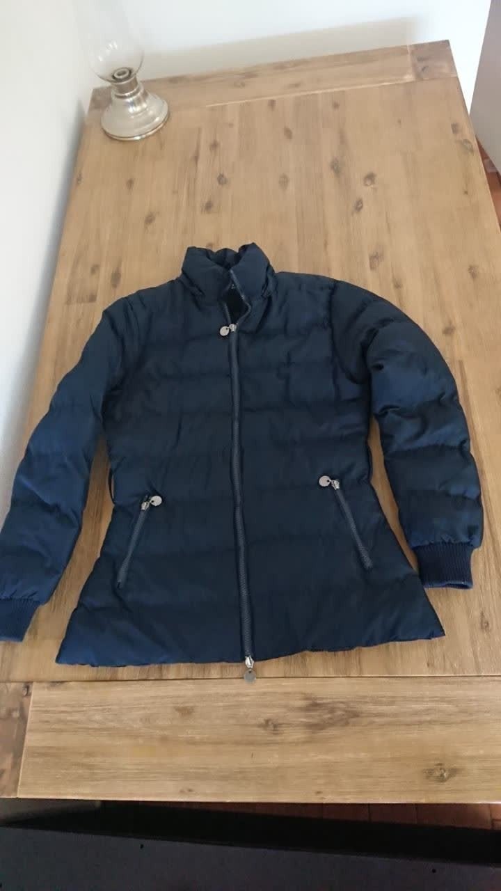 Donkerblauwe Dames Jas Maat M - Adrexx Fad Dustcoat, Maat 38/40 (M), Blauw, Adrexx, Ophalen of Verzenden