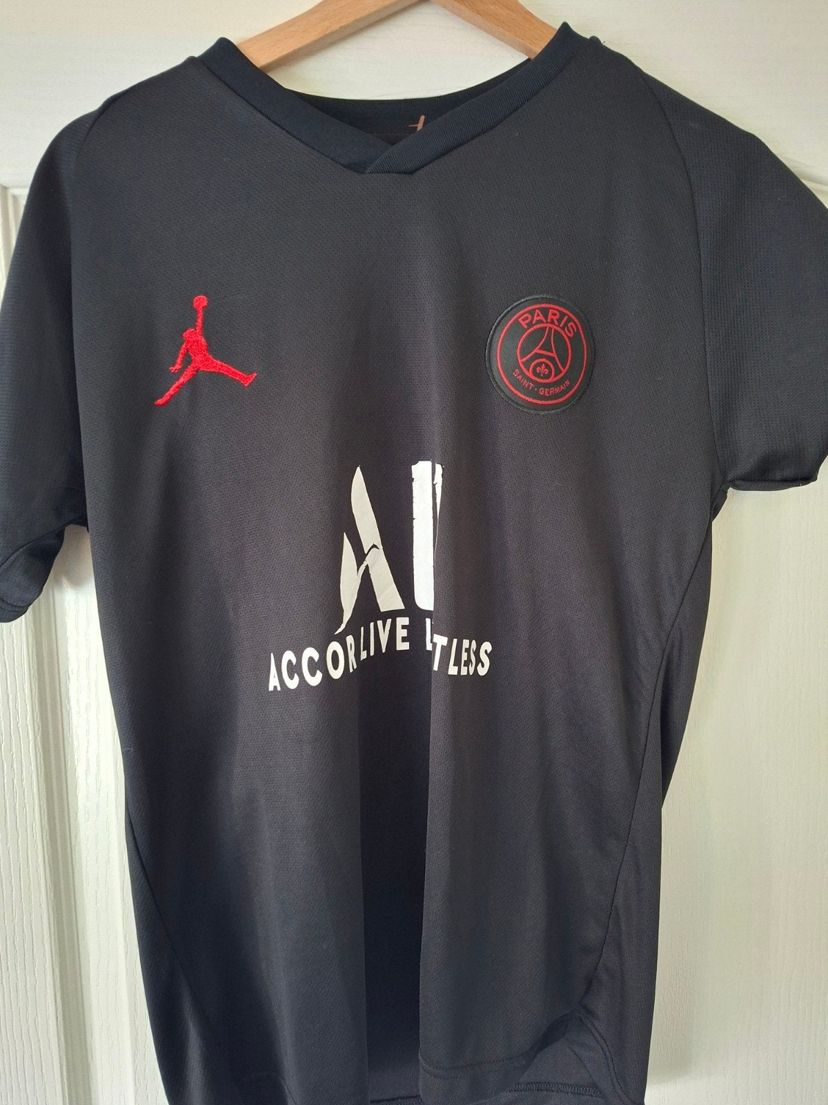 PSG Jordan Mbappé 7 Shirt Maat M - Zwart, Maat 48/50 (M), Zwart, Ophalen of Verzenden, Zo goed als nieuw