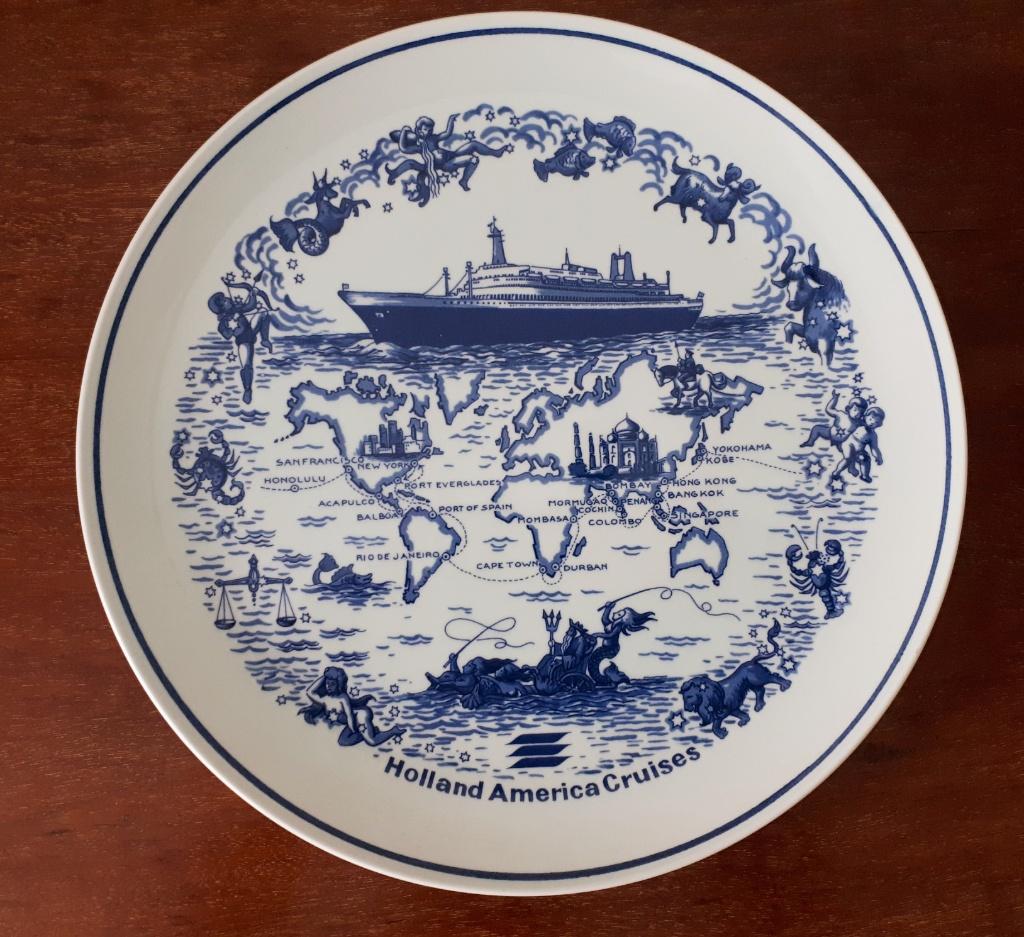 Gedenkbord 1972 van Holland Amerika Lijn - ss Rotterdam, Verzamelen, Scheepvaart, Verzenden, Zo goed als nieuw, Overige typen