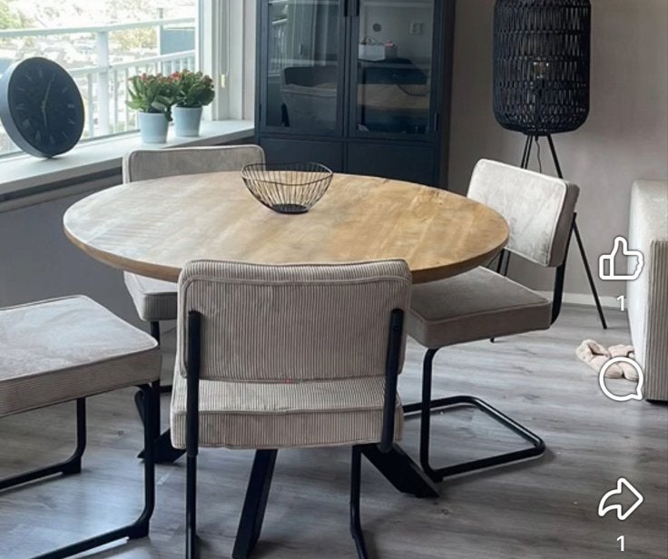 Ronde tafel 120 cm, Ophalen, Gebruikt, Rond, 100 tot 150 cm
