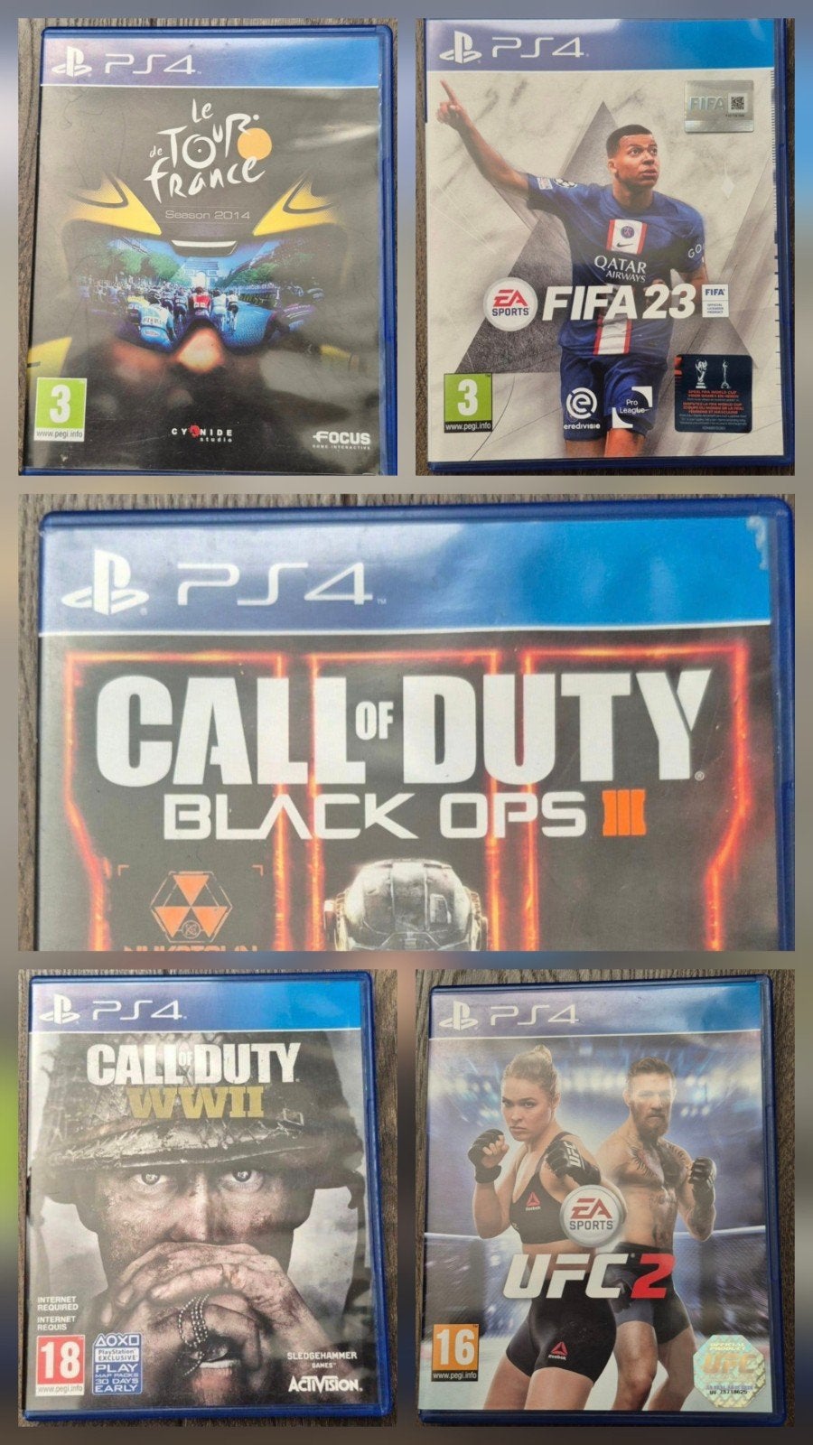 Pakket van 5 PS4 Games – o.a. FIFA 23, Call of Duty & UFC 2, Spelcomputers en Games, Games | Sony PlayStation 4, Ophalen of Verzenden