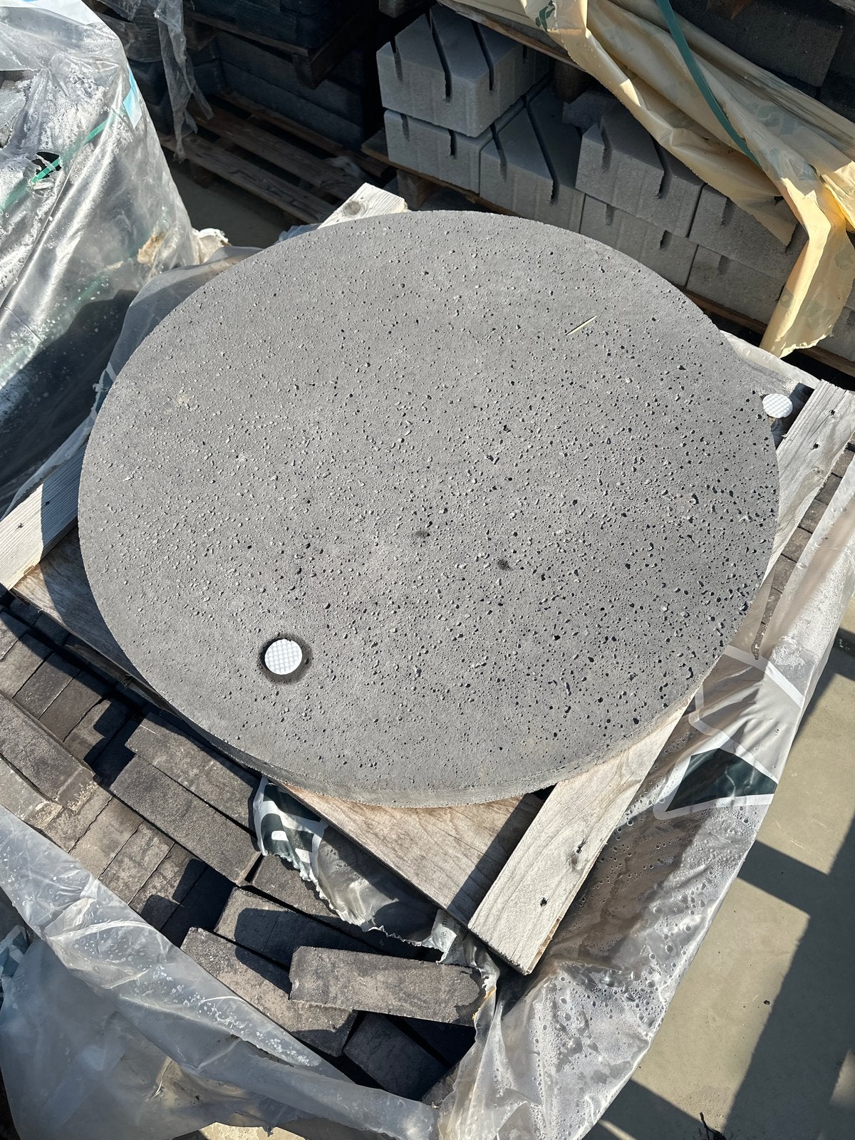 Nieuwe Oud-Hollandse Ronde Staptegel Antraciet Ø 80 cm, Tuin en Terras, Ophalen, Nieuw, Beton, Terrastegels