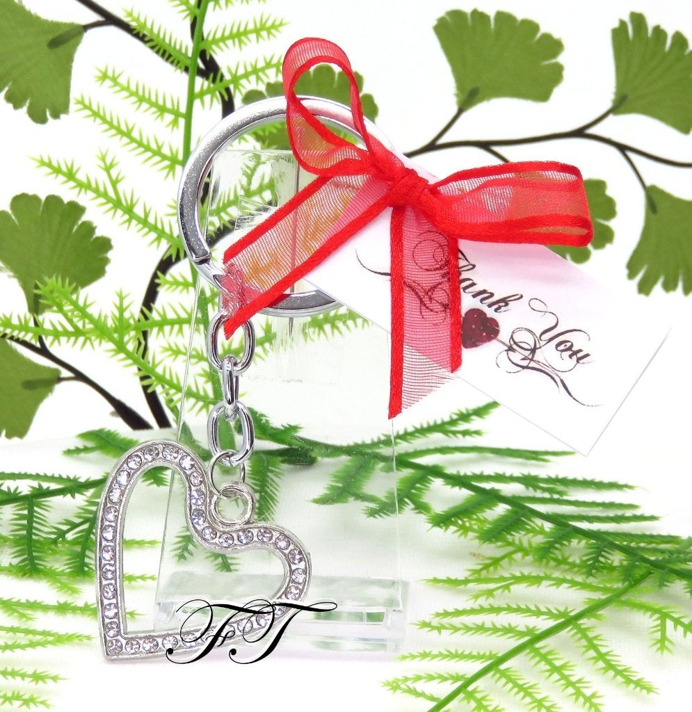 Schitterende strass hartje sleutelhanger., Ophalen of Verzenden, Nieuw, Feestartikel, Geboorte of Huwelijk