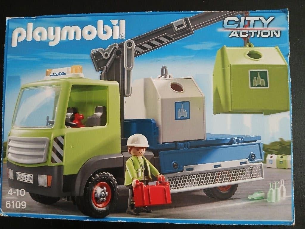 Playmobil 6109 Vrachtwagen met glascontainers, Ophalen, Complete set, Voertuig, Zo goed als nieuw