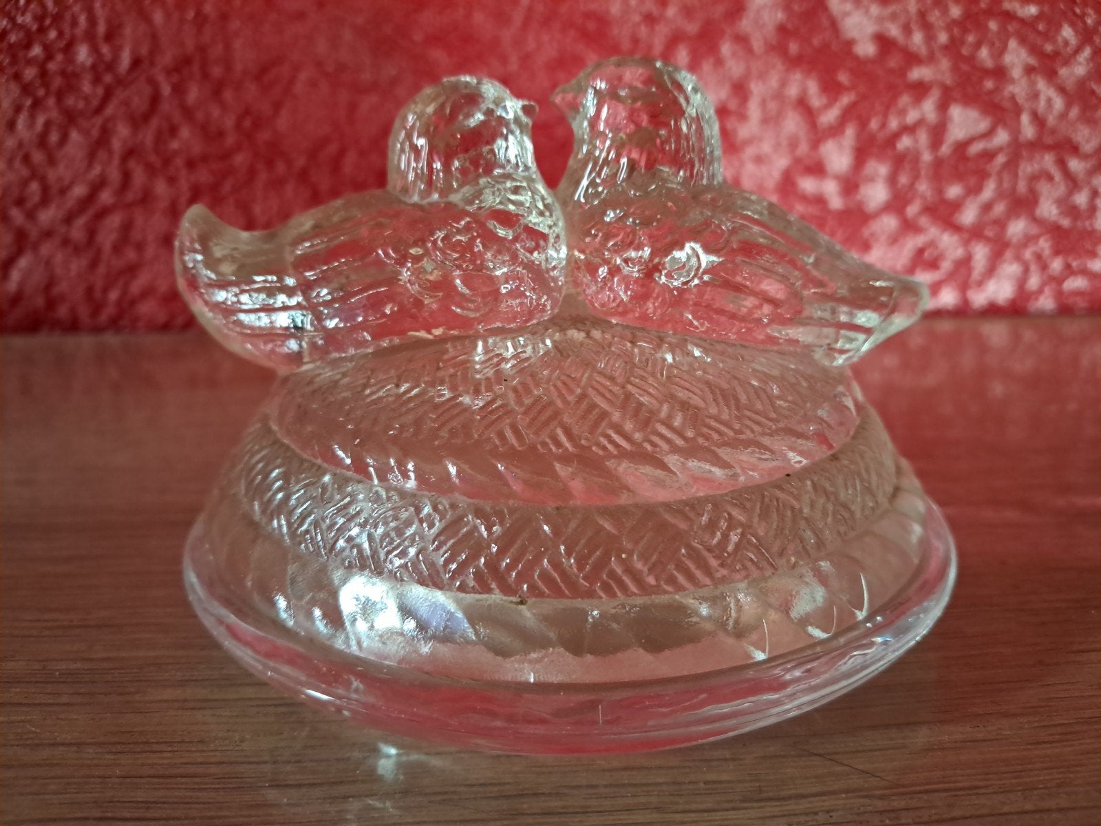 Vintage helder geperst glazen bonbonschaaltje., Antiek en Kunst, Ophalen of Verzenden