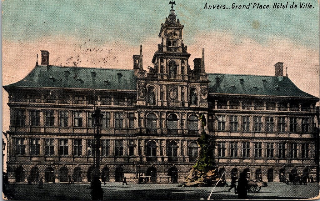 Antwerpen België - 8 oude postkaarten Stadhuis XII, Verzamelen, Ansichtkaarten | België, Verzenden, 1940 tot 1960, Gelopen, Antwerpen