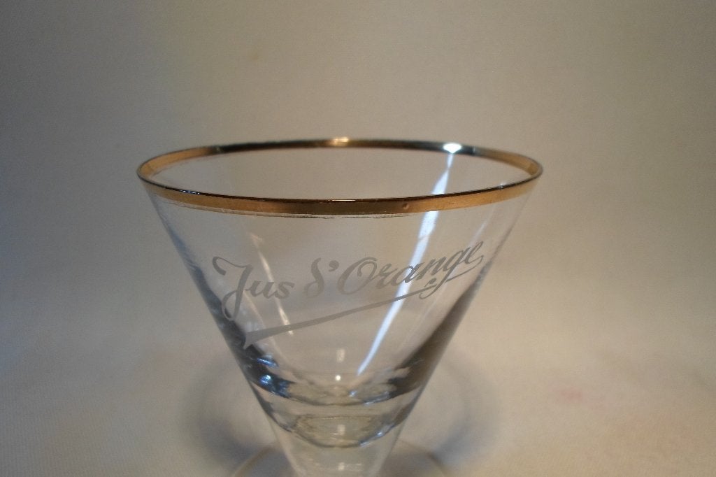 Art Deco Jus d´Orange Glas Gouden Rand, Ophalen of Verzenden