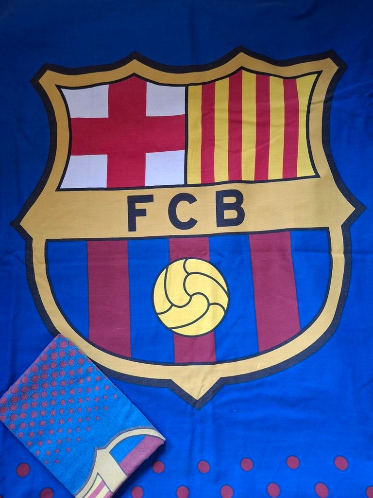 FC Barcelona Dekbedovertrek Eenpersoons, Gebruikt, Eenpersoons, Blauw, Dekbedovertrek