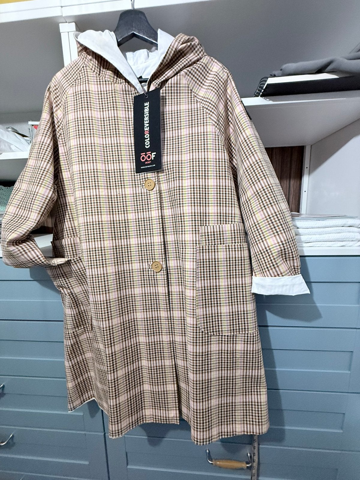 OOF 941 Reversible Long Jacket dames jas maat 42, Ophalen of Verzenden, Zo goed als nieuw, Maat 42/44 (L), Beige