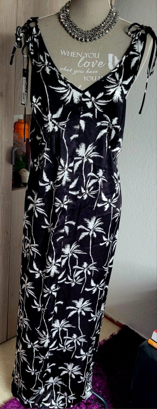 10DAYS Amsterdam Maxi Jurk met Palmboomprint - Nieuw, Zwart, Maat 46/48 (XL) of groter, Nieuw, Ophalen of Verzenden