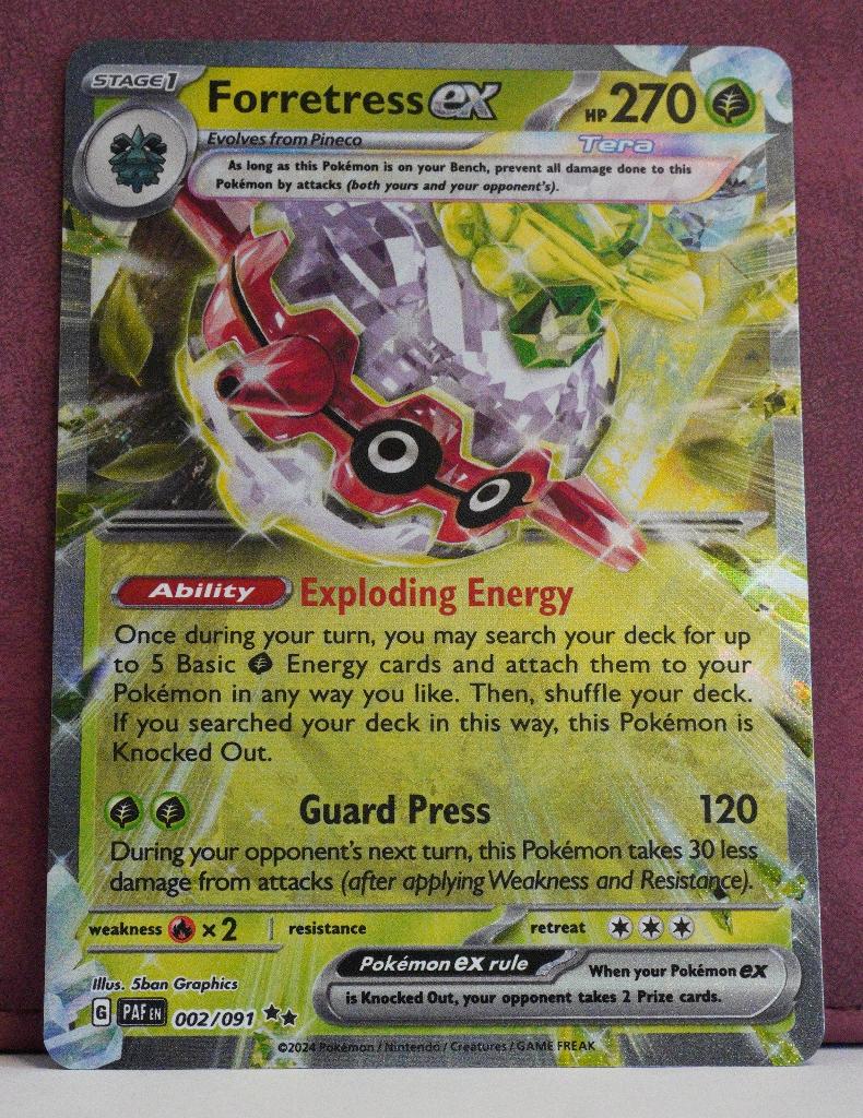 Forretress EX 002-091 Paldean Fates Pokèmon Kaart, Verzenden, Nieuw, Losse kaart