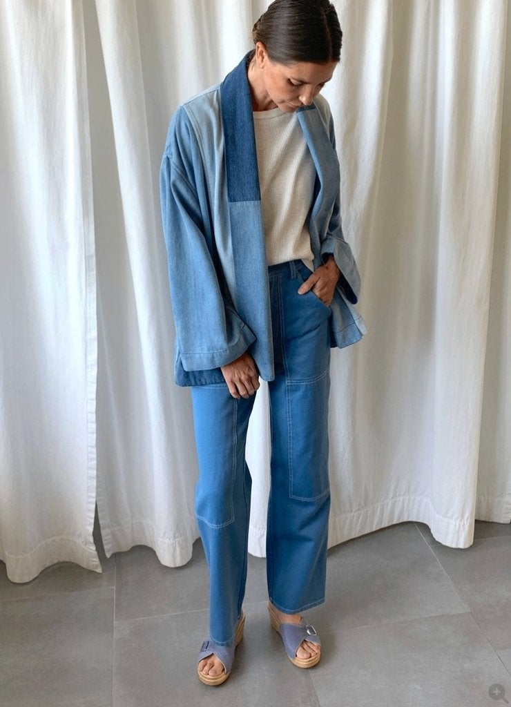 CLOSED zomers denim kimono jasje mt S (M) patchwork, Maat 38/40 (M), Closed, Zo goed als nieuw, Verzenden