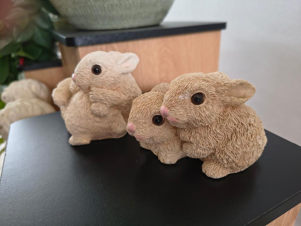 Nostalgie, uit de oude doos beeldjes Konijn set van 2, Ophalen, Gebruikt, Dier