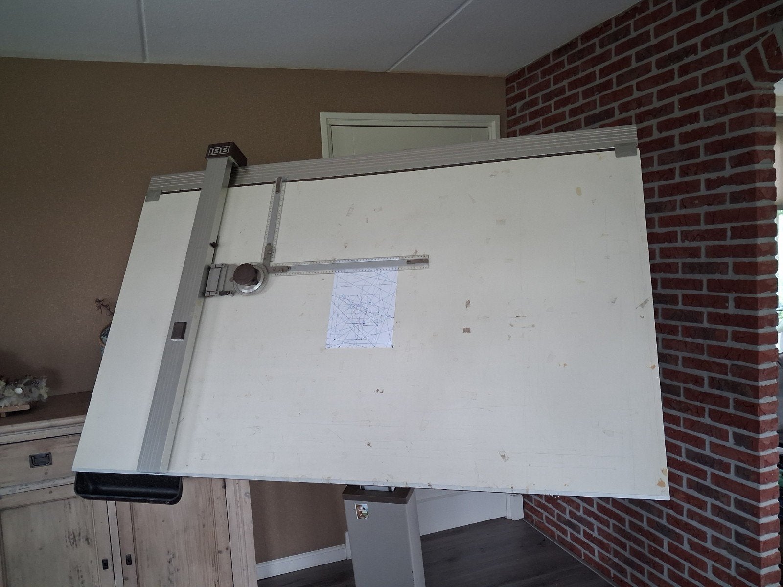 Tekentafel ISIS met tekensysteem en voetpedaal, Ophalen, Gebruikt, 150 tot 170 cm
