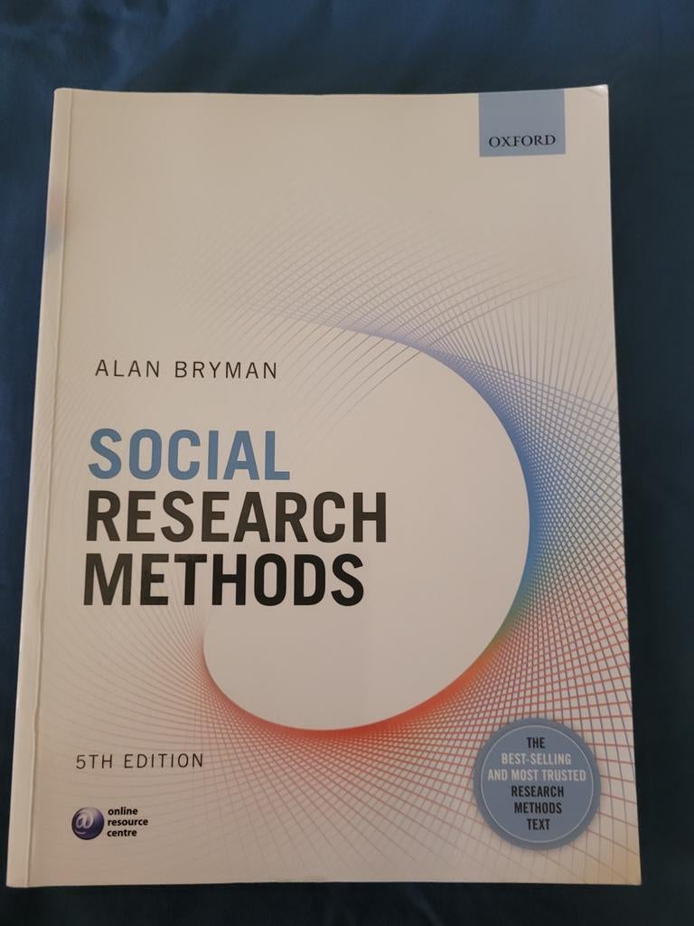 Social Research Methods - Alan Bryman (5e editie), Alan Bryman, Zo goed als nieuw, Gamma, HBO