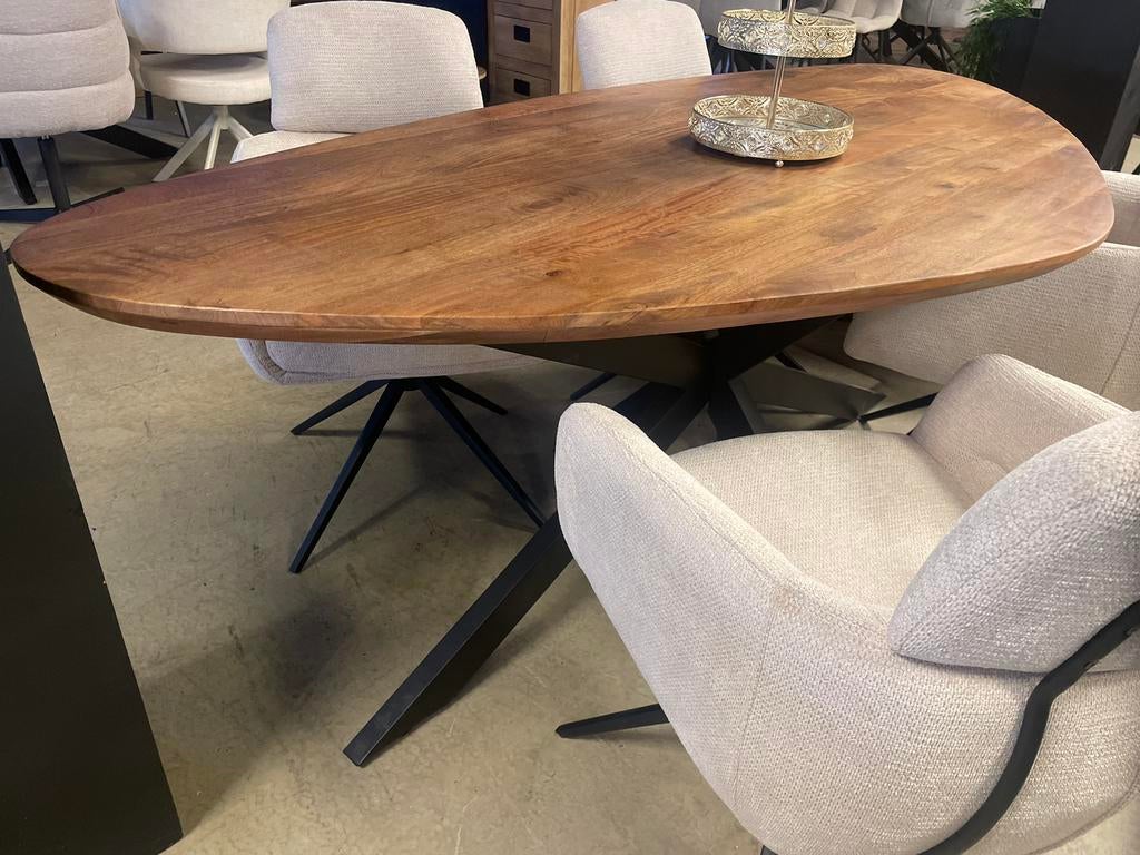 CHEFMEUBEL ORGANISCH TAFEL VOORRAAD MANGO WALNOOTLEEGVERKOOP, Huis en Inrichting, Stoelen, Ophalen, Bruin, Nieuw, Modern