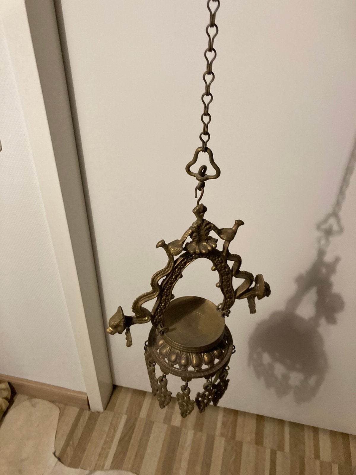 Nepal bronzen messing olielamp newari dalucha, Ophalen, Zo goed als nieuw