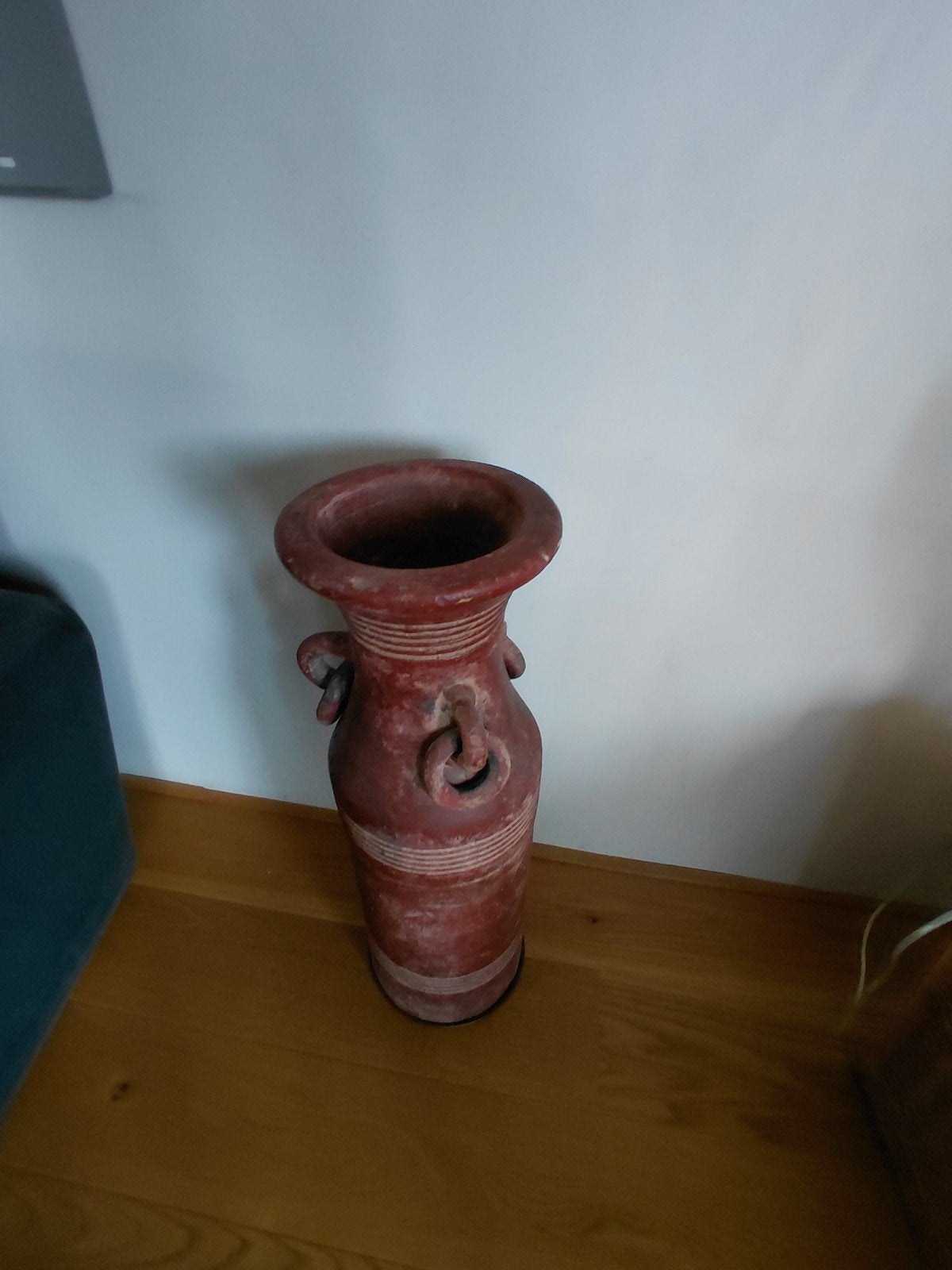 Decoratieve terracotta vaas met handvatten, Ophalen of Verzenden