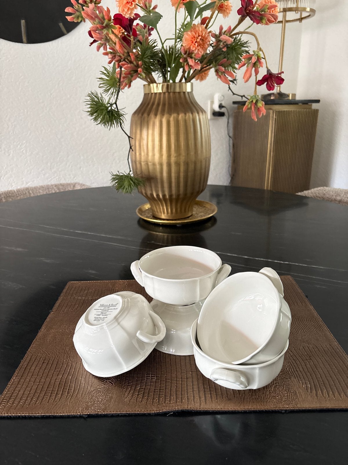Porseleinen Soepkommen/Schaaltjes Villeroy & Boch Manoir, Gebruikt, Villeroy & Boch, Ophalen of Verzenden, Kom(men)