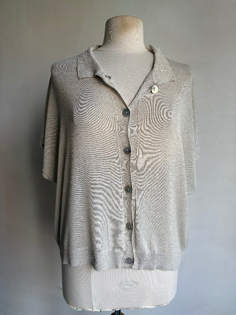 knit-ted vestje maat m beige zilver, Maat 38/40 (M), Verzenden, Beige, Knit-ted