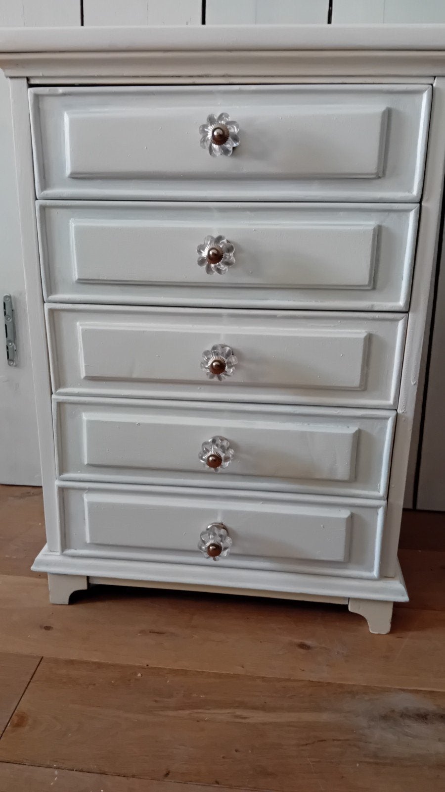 Wit Houten ladenkast., Ophalen, 5 laden of meer, 50 tot 100 cm, Grenenhout