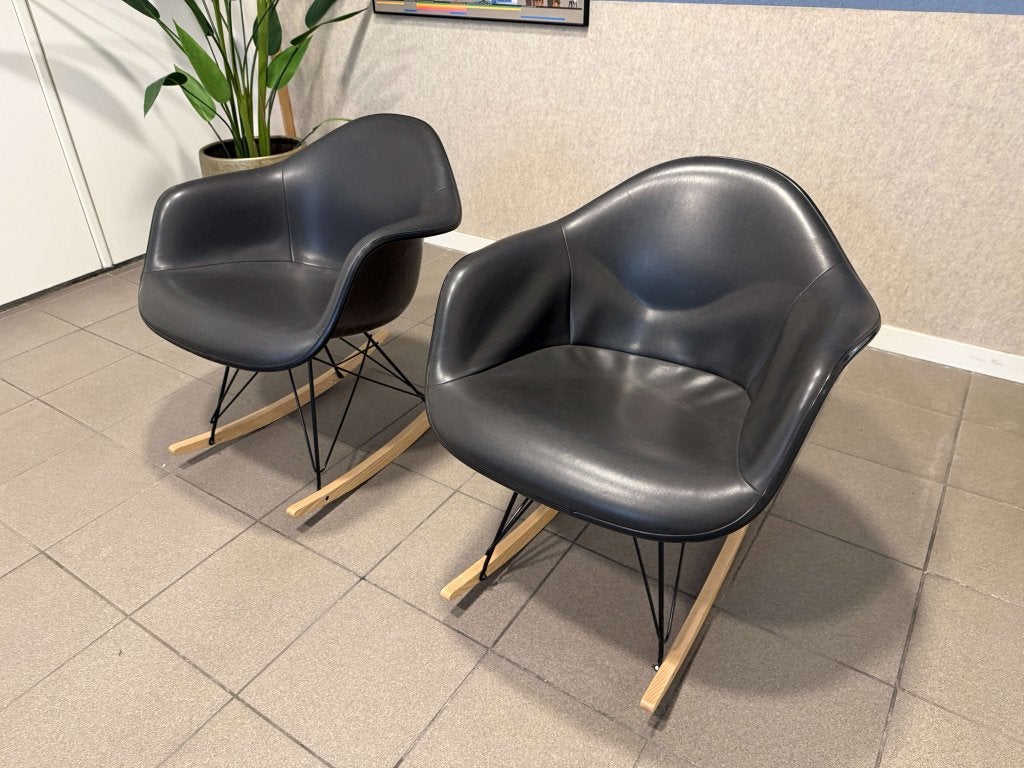 Herman Miller | Eames | RAR | Zwart Fiberglass | 2x, Twee, Zwart, Herman Miller, Hout