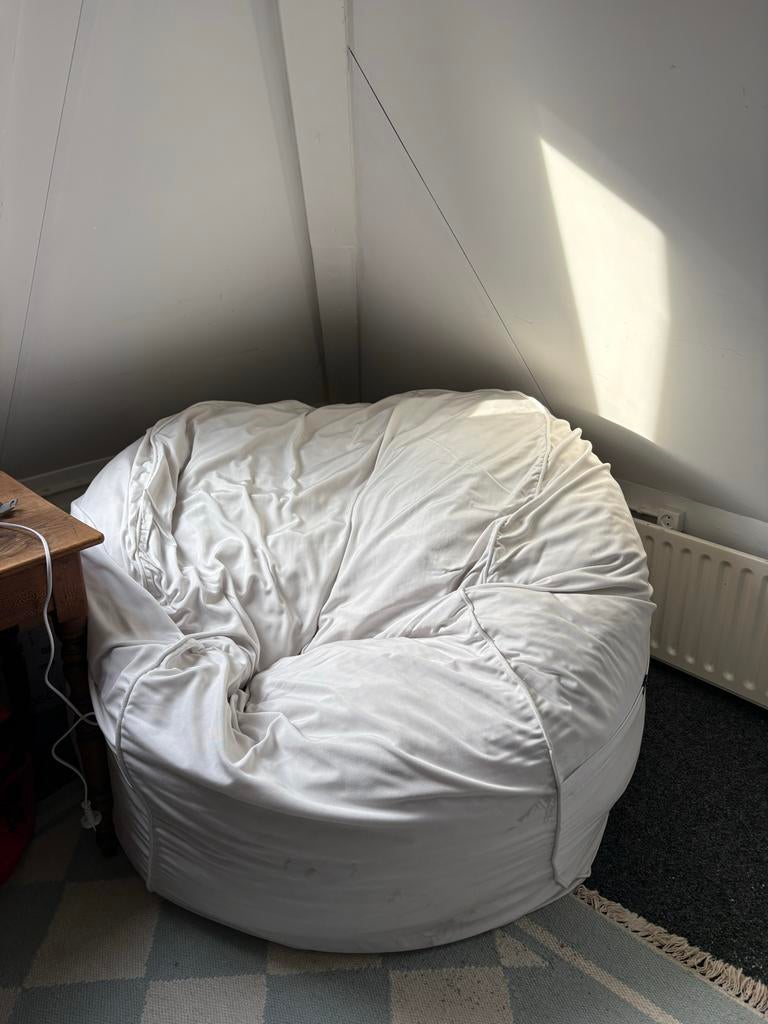 Vetsak zitzak, Huis en Inrichting, Ophalen, Gebruikt, Wit, Zitzak