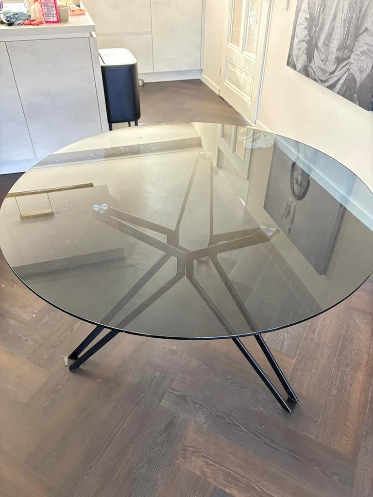 Ronde pols potten tafel, Gebruikt, 50 tot 100 cm, Verzenden, Rond