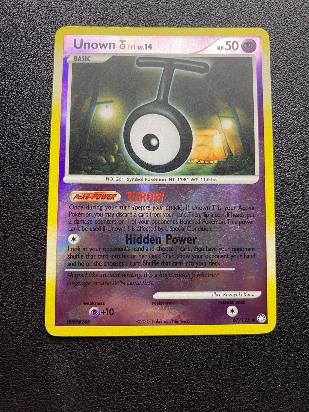 Unown T - Mysterious Treasures - 67/123 - Pokemon kaart, Ophalen of Verzenden, Zo goed als nieuw