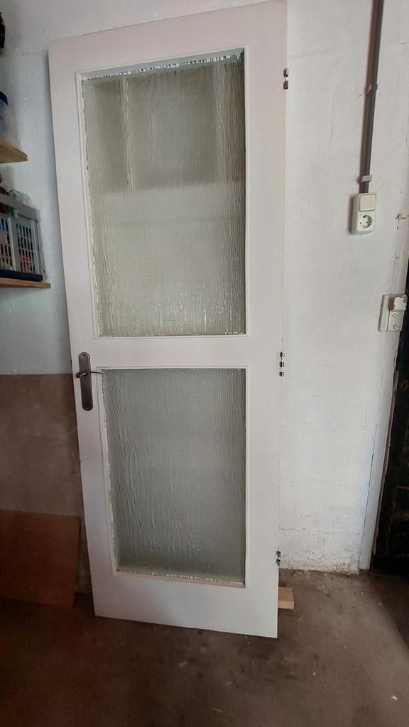 Binnendeur met reliëf glas 211x74,5, Ophalen, Gebruikt, Minder dan 80 cm, Binnendeur