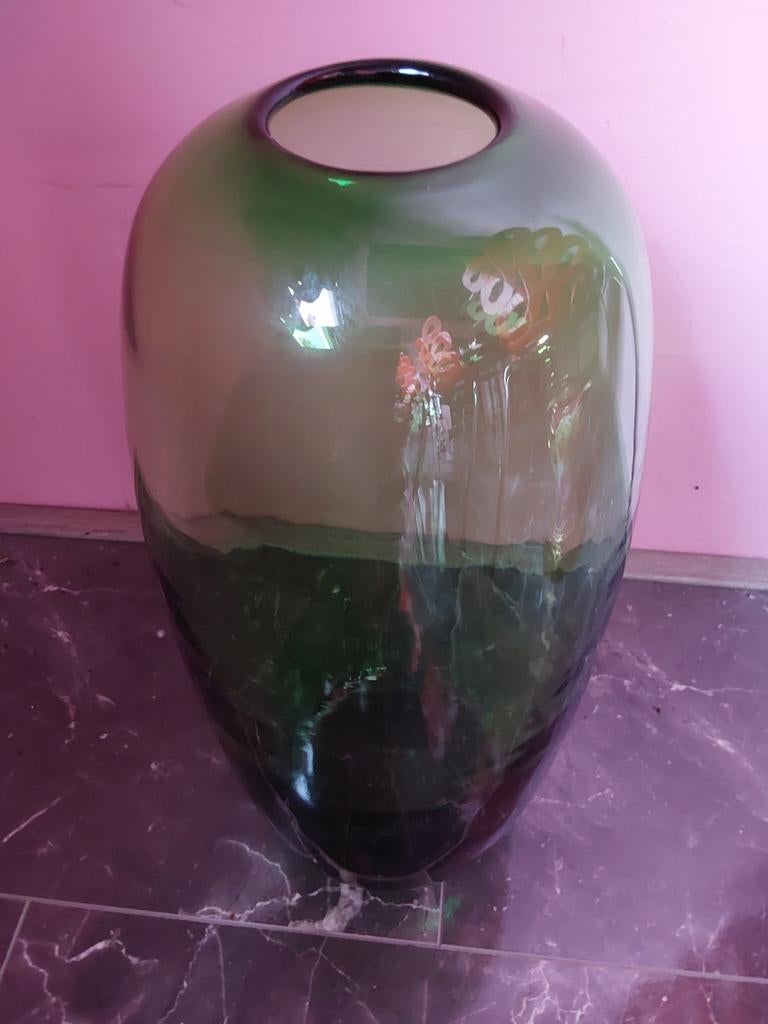 Prachtige groene IKEA vaas "Stockholm" ontwerp Maria Vinka., Ophalen of Verzenden, Minder dan 50 cm, Groen, Glas