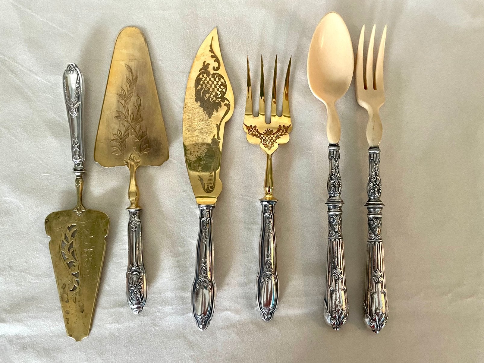 1 koop antiek zilver(800) serveer bestek, Antiek en Kunst, Ophalen of Verzenden